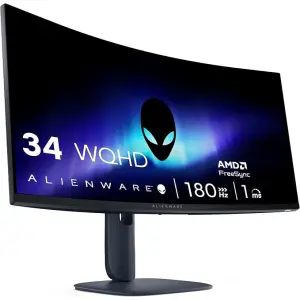 Monitor Dell 86,4 cm (34,0") AW3425DWM 3440x1440 Curved Gaming 180Hz VA 1ms 2xHDMI DisplayPort 2xUSB3.2 HAS  3H DCI-P3-95% AdaptiveSync FreeSync Premium HDR400 Alienware