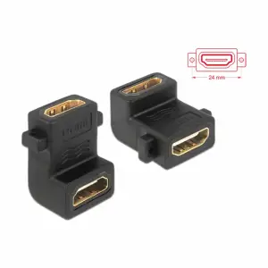 Adapter HDMI (ž) => HDMI (ž) DELOCK L-oblika 19-pin 