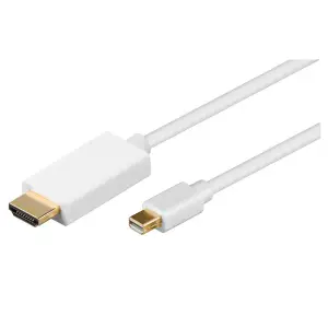 Kabel DisplayPortmini(m)=>HDMI(m) v1.2 2,00m 4K@30Hz pozlačeni konektorji bel Goobay (52861)