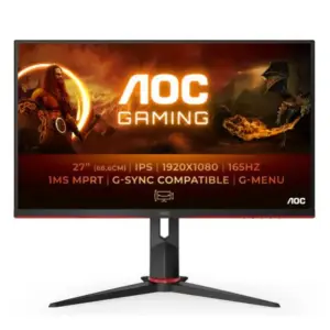 Monitor AOC 68,6 cm (27,0") 27G2SPU/BK-PE 1920x1080 Gaming 165Hz IPS 1ms VGA HDMI 2xHDMI DisplayPort 4xUSB3.2 Pivot  FreeSync FreeSync Premium G2 poškodovana embalaža