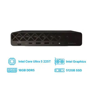 Računalnik HP Mini ProDesk 4 G1i AI PC Ultra 5-225T/Q870/16GB-DDR5/512GB/-/Intel grafika HDMI 2xDP USB-C/BT WiFi RJ45/90W-89%/DOS črna NP D3JV5ES#ABD