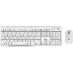 Tipkovnica in miš Logitech brezžična desktop MK295 SLO bela silent gravura 920-009824