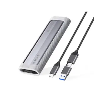 Ohišje za SSD disk M.2 => USB-C NVMe USB 3.1 Gen2 Type-C silikonska zaščita ORICO (AXM2S-G2-V1-GY-BP)