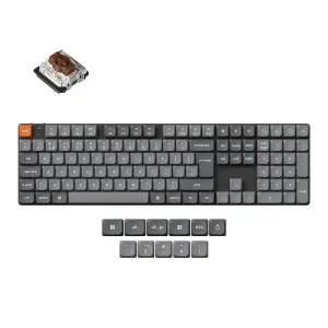 Tipkovnica brezžična, bluetooth, USB Keychron K5 Max rjava stikala UK | siva RGB (K5M-H3-UK)