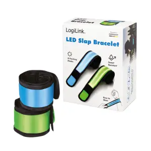 Komplet LED zapestnic v zeleni in modri barvi za šport ali zabavo Logilink (LED015)