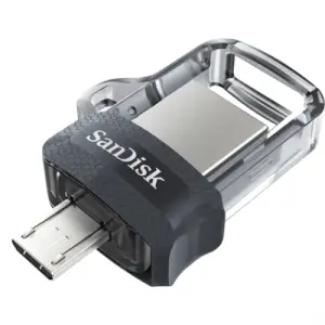 Spominski ključek 64GB USB-micro/A Sandisk Ultra Dual 130MB/s kovinski-plastičen micro siv On-The-Go (SDDD3-064G-G46)