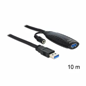 Kabel USB-A(m)=>USB-A(m) 3.0 10,00m Delock podaljšek z napajanjem (83415)