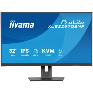 Monitor Iiyama 81,3 cm (32,0") XUB3297QSNP-B1 2560x1440 100Hz IPS 1ms HDMI DisplayPort USB-C 95W 2xUSB3.2 2xUSB-C-Out Pivot Zvočniki 2x2,5W  sRGB99% AdaptiveSync RJ45 KVM ProLite