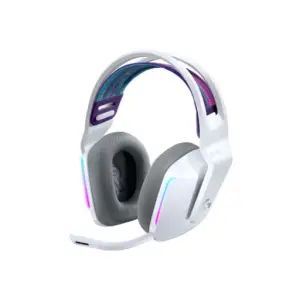 Slušalke brezžične naglavne 2.4GHz stereo Logitech G733 Lightspeed gaming z mikrofonom - bele (981-000883)