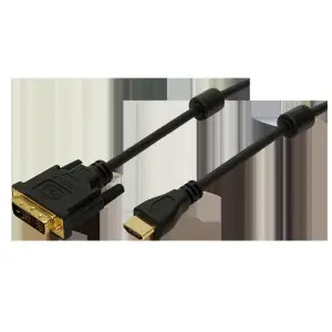 Kabel HDMI(m)=>DVI Digital(18+1)(m) 2,00m pozlačeni kontakti feritno jedro črn LogiLink (CH0004)