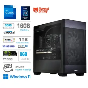 Računalnik MEGA MT S7X WORKSTATION i7-13700F/T1000-8GB/16GB-DDR5/1TB-4.0/750W/Win11Pro/črna
