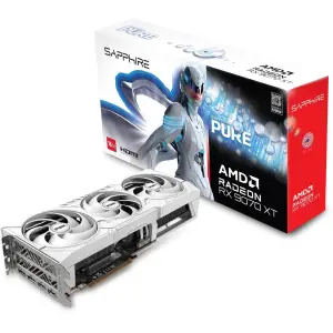 Grafična kartica AMD RX9070 XT Sapphire PURE bela - 16GB GDDR6  | 2xDisplayport 2.1 2xHDMI 2.1 (11348-02-20G)