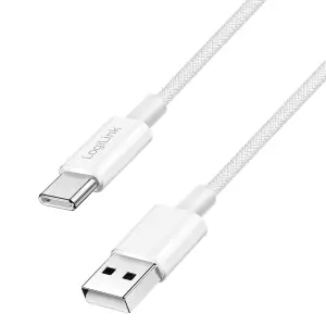 Kabel USB-C (m) => USB-A (m) 2.0 najlon ovoj 0,50m 60W 3A/20V 480Mbps PD3 bel LogiLink (CU0320)