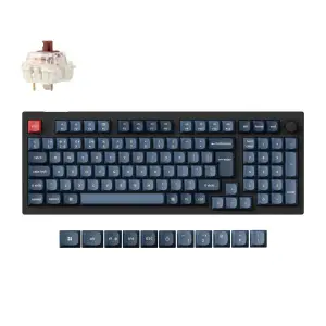 Tipkovnica brezžična, bluetooth, USB Keychron V5 Max mehanska rjava stikala UK | črna siva RGB (V5M-D3-UK)