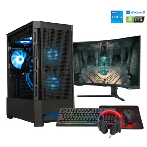 Gaming komplet Računalnik MEGA S8 Intel i5-14600KF/RTX5060Ti-16GB/16GB-DDR5/1TB/750W/Win11Home/črna RGB + Estetski napajalni kabli ( Svetlo modra / črna )