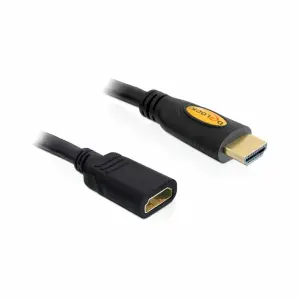 Kabel HDMI(m)=>HDMI(ž) v2,00m podaljšek z ethernet povezavo črn Delock(83080)