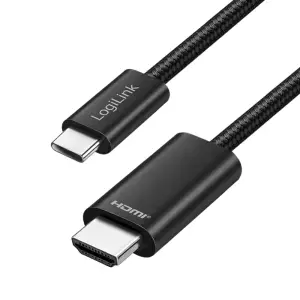 Kabel USB-C 3.2 Gen1 => HDMI 2,0m UHD 4K/30Hz Logilink črn (UA0470)