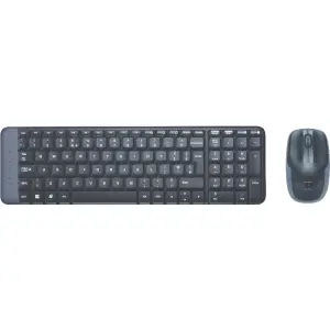Tipkovnica in miš Logitech brezžična desktop MK220 US international črna (920-003161)