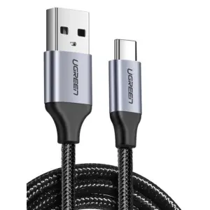 Kabel USB-C => USB-A 2.0 1,50m 5V/3A QC3 UGREEN alu - bel (60127)