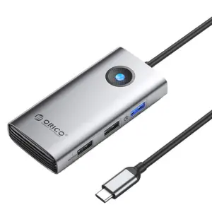 Priklopna postaja USB-C =>Orico PW11–5P 1xHDMI 2xUSB2.0, 1xUSB3.0 1xUSB-C 60W (PW11-5P-GY-EP)