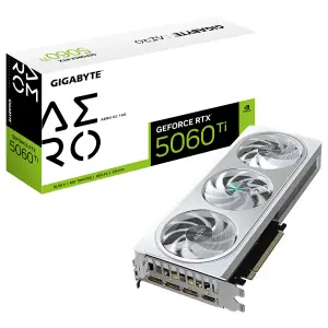 Grafična kartica nVidia RTX5060Ti GigaByte AERO OC bela - 16GB GDDR7 (GV-N506TAERO OC-16GD)