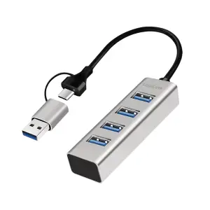 HUB USB-C/A => 4x USB-A 5Gbps/s 3.0 5V/0,9A 4,5W 0,15m ALU LogiLink (UA0455)
