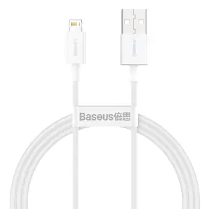 Kabel USB-A => Apple Lightning 1,0m Superior Series 480MB/s 2.4A bel Baseus (CALYS-A02)