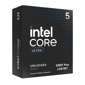 Procesor Intel LGA1851 Ultra 5 250KF Plus 18C/18T 3,3GHz/5,3GHz BOX 125W/159W brez grafike brez hladilnika