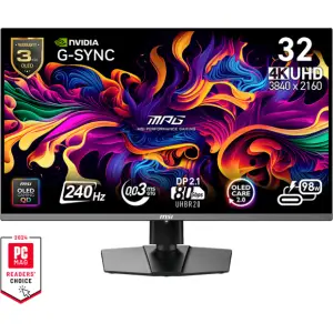 Monitor MSI 80 cm (31,5") MPG 322URX 3840x2160 Gaming 240Hz QD-OLED 0,03ms 2xHDMI DisplayPort USB-C 98W 2xUSB3.0 Pivot  DCI-P3-99% G-Sync Compatible MPG