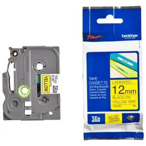 Trak BROTHER TZE-631 black on yellow 12mm