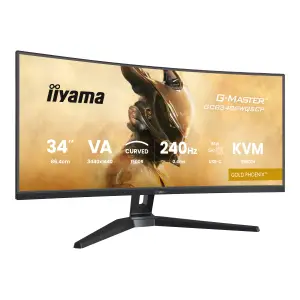 Monitor Iiyama 86,4 cm (34,0") GCB3486WQSCP-B1 3440x1440 Curved Gaming 240Hz VA 0,4ms 2xHDMI DisplayPort USB-C 95W 3xUSB3.2 USB-C-Out HAS Zvočniki 2x5W  sRGB99% FreeSync Premium RJ45 KVM HDR400